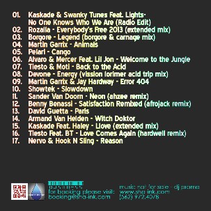 back art cover for deejay sha cause and effect with track listings