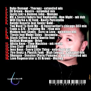 back artwork for deejay sha sessions volume 2 with track listings
