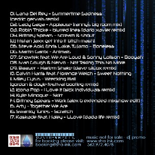 back art cover for dj sha world matrix 2013 with track listings